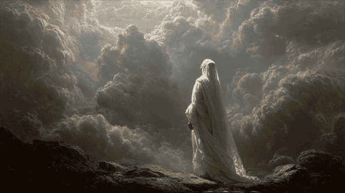 The Holy Mary going to heaven