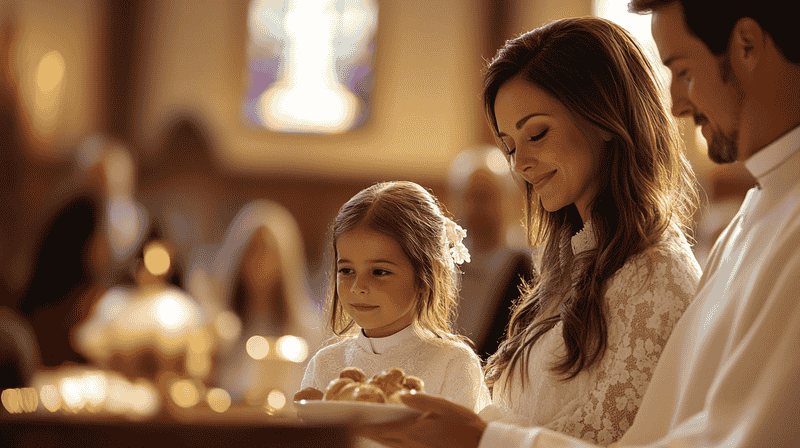 image with a family in a church