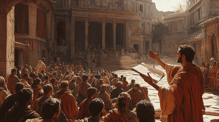 Paul preaching the message of Christ after conversion